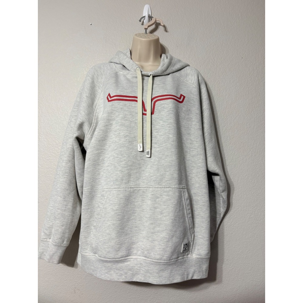 Kimes Ranch Heather Gray Red Logo Cozy Pullover Hoodie XL Unisex